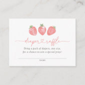 イチゴ赤ちゃんシャワーおむつラッフルチケット エンクロージャーカード (正面)