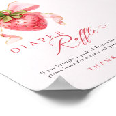 イチゴ赤ちゃんシャワーおむつラッフルテーブルサイン ポスター (角)