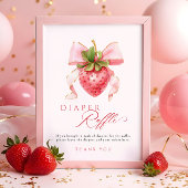 イチゴ赤ちゃんシャワーおむつラッフルテーブルサイン ポスター