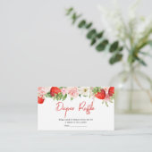 イチゴ赤ちゃんシャワーおむつラッフル エンクロージャーカード (スタンド正面)