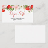 イチゴ赤ちゃんシャワーおむつラッフル エンクロージャーカード (正面/裏面)