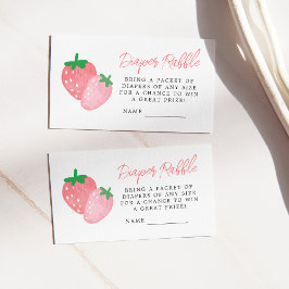 イチゴ赤ちゃんシャワーおむつラッフル エンクロージャーカード