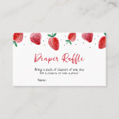 イチゴ赤ちゃんシャワーおむつラッフル 名刺 (正面)