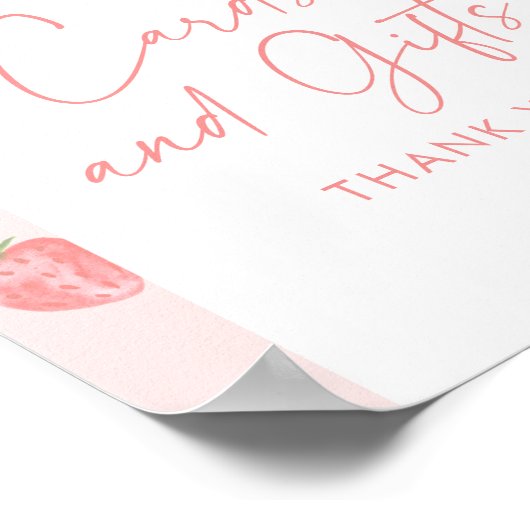 イチゴ赤ちゃんシャワーカードとギフトサイン ポスター (角)