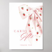 イチゴ赤ちゃんシャワーカード&ギフトテーブルサイン ポスター (正面)