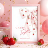 イチゴ赤ちゃんシャワーカード&ギフトテーブルサイン ポスター