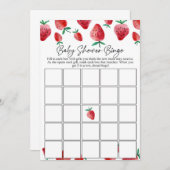 イチゴ赤ちゃんシャワービンゴゲームカード 招待状 (正面/裏面)