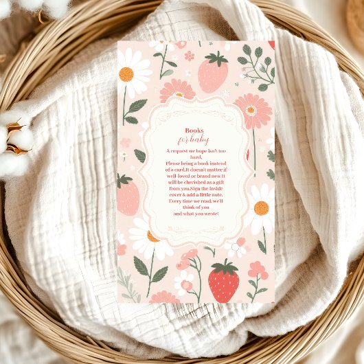 イチゴ赤ちゃんシャワーベビー本 エンクロージャーカード