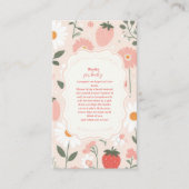 イチゴ赤ちゃんシャワーベビー本 エンクロージャーカード (正面)