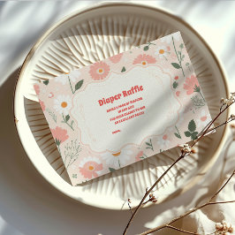 イチゴ赤ちゃんシャワーベリーおむつラッフル エンクロージャーカード