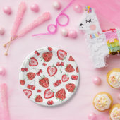 イチゴ赤ちゃんシャワーベリーレッド ペーパープレート (パーティー)