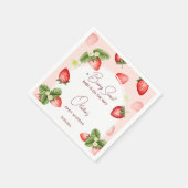 イチゴ赤ちゃんシャワーベリー甘いテンプレート スタンダードカクテルナプキン (角)