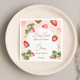 イチゴ赤ちゃんシャワーベリー甘いテンプレート スタンダードカクテルナプキン