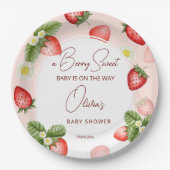 イチゴ赤ちゃんシャワーベリー甘いテンプレート ペーパープレート (正面)