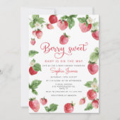 イチゴ赤ちゃんシャワーベリー甘い赤ちゃんシャワー 招待状 (正面)