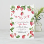 イチゴ赤ちゃんシャワーベリー甘い赤ちゃんシャワー 招待状 (スタンド正面)