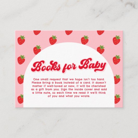 イチゴ赤ちゃんシャワー予約リクエスト エンクロージャーカード (正面)
