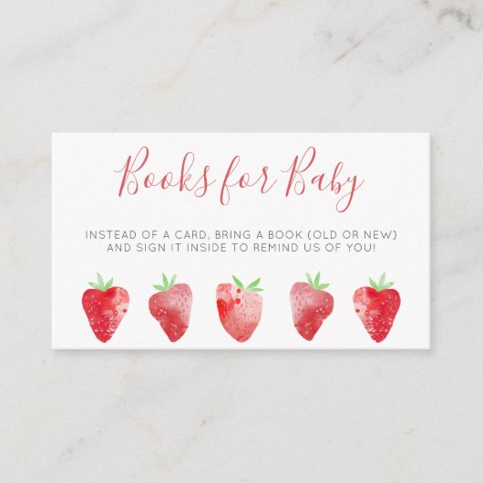 イチゴ赤ちゃんシャワー予約リクエスト エンクロージャーカード (正面)