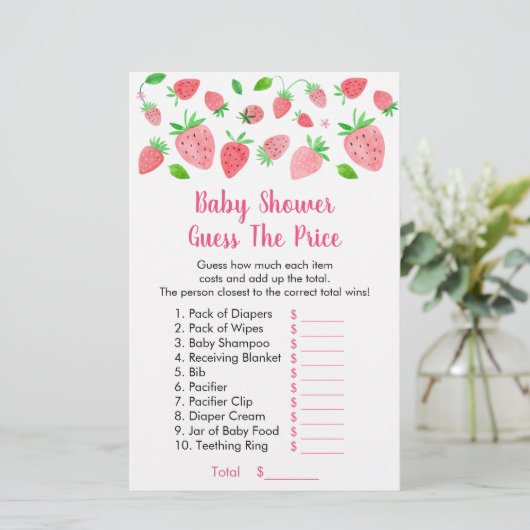 イチゴ赤ちゃんシャワー価格ゲームを推測 (スタンド正面)