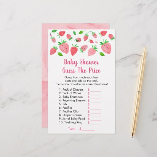 イチゴ赤ちゃんシャワー価格ゲームを推測 (正面/裏面インサイチュ)