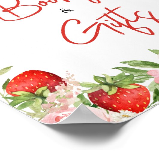 イチゴ赤ちゃんシャワー本とギフト ポスター (角)