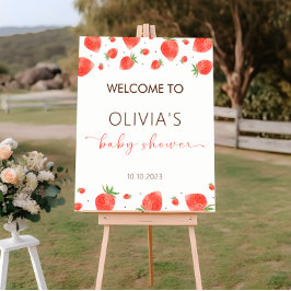 イチゴ赤ちゃんシャワー歓迎サイン ポスター