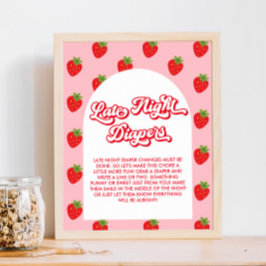 イチゴ赤ちゃんシャワー深夜おむつゲーム ポスター