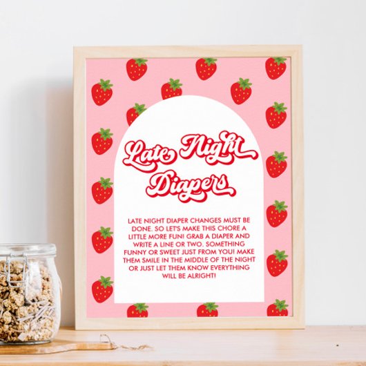 イチゴ赤ちゃんシャワー深夜おむつゲーム ポスター