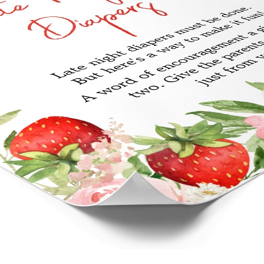 イチゴ赤ちゃんシャワー深夜おむつ ポスター (角)