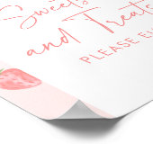 イチゴ赤ちゃんシャワー菓子とお菓子サイン ポスター (角)