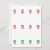 イチゴ赤ちゃんシャワー赤ちゃん女の子ピンク白かわいい 招待状 (裏面)