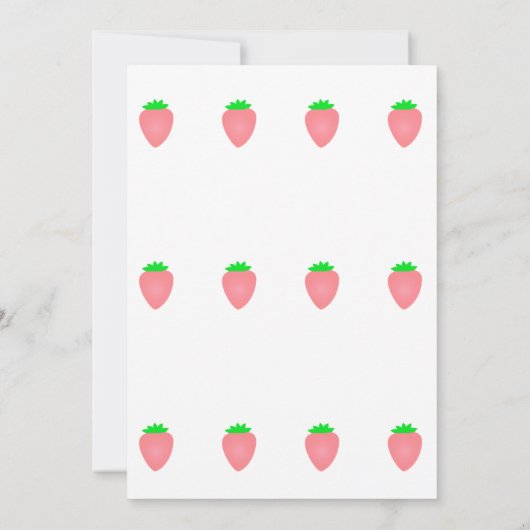 イチゴ赤ちゃんシャワー赤ちゃん女の子ピンク白かわいい 招待状 (裏面)