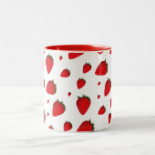 イチゴ赤白果食品模様 ツートーンマグカップ (中央)