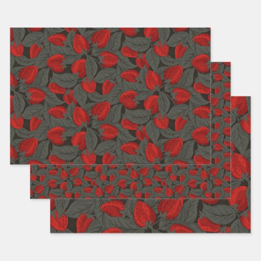 イチゴ違うはかりで測 ラッピングペーパーシート (セット)