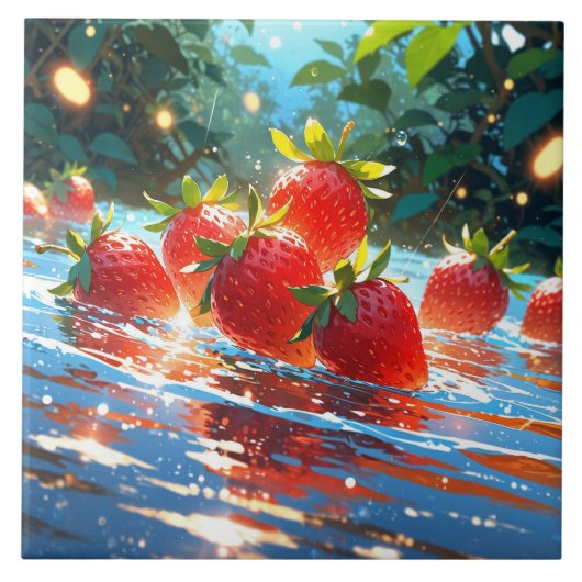 イチゴ陶磁器タイル タイル (正面)