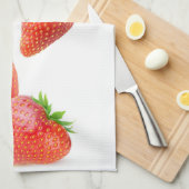 イチゴ飛んでいる キッチンタオル (四つ折り)