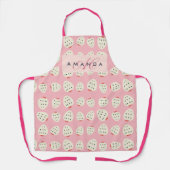 イチゴ魅力的パタガーリーーンのモノグラムの贈り物 エプロン (正面)