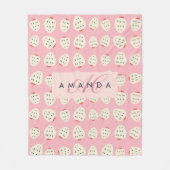 イチゴ魅力的パタガーリーーンのモノグラムの贈り物 フリースブランケット (正面)