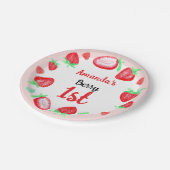 イチゴ1番目の誕生日ベリー最初 ペーパープレート (アングル)