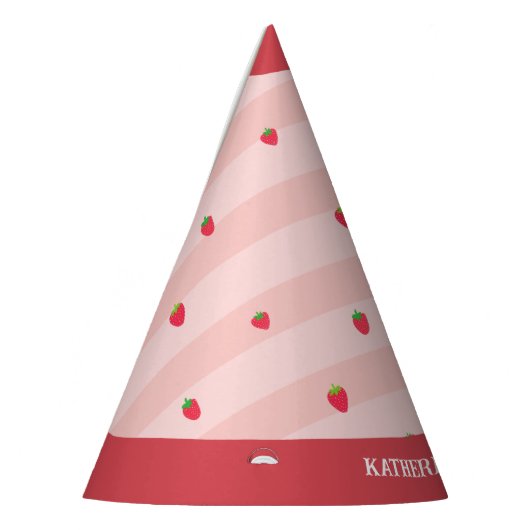 イチゴ1stバースデーベリースイートピンクパーティー帽子 パーティーハット (左)