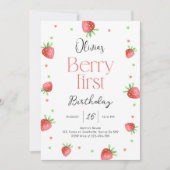 イチゴ1stバースデーベリーファーストスウィートガール 招待状 (正面)
