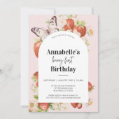 イチゴ1stバースデーベリーファーストパーティー 招待状 (正面)