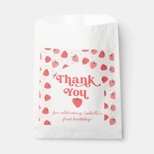 イチゴ1stバースデーベリー最初にありがとう フェイバーバッグ (正面)