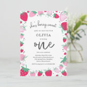 イチゴ1stバースデーベリー最初の誕生日パーティー 招待状 (スタンド正面)