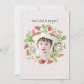 イチゴ1stフォトベリー ファーストバースデー 招待状 (裏面)