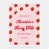 イチゴ1st誕生日パーティーへようこそ アクリルサイン (正面)