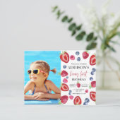 イチゴ1st誕生日パーティーベリーの最初の写真 ポストカード (スタンド正面)