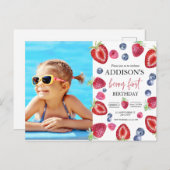 イチゴ1st誕生日パーティーベリーの最初の写真 ポストカード (正面/裏面)