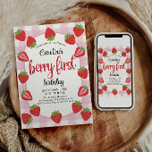 イチゴ1st誕生日パーティーベリーの最初の写真 招待状