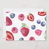 イチゴ1st誕生日パーティーベリーの最初の写真 招待状 (裏面)